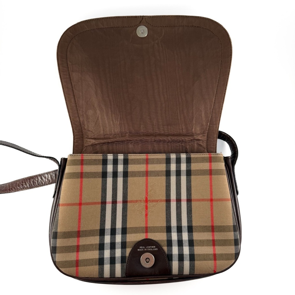 Burberry Vintage Haymarket Shoulder Saddle Bag - Picture 6 of 11